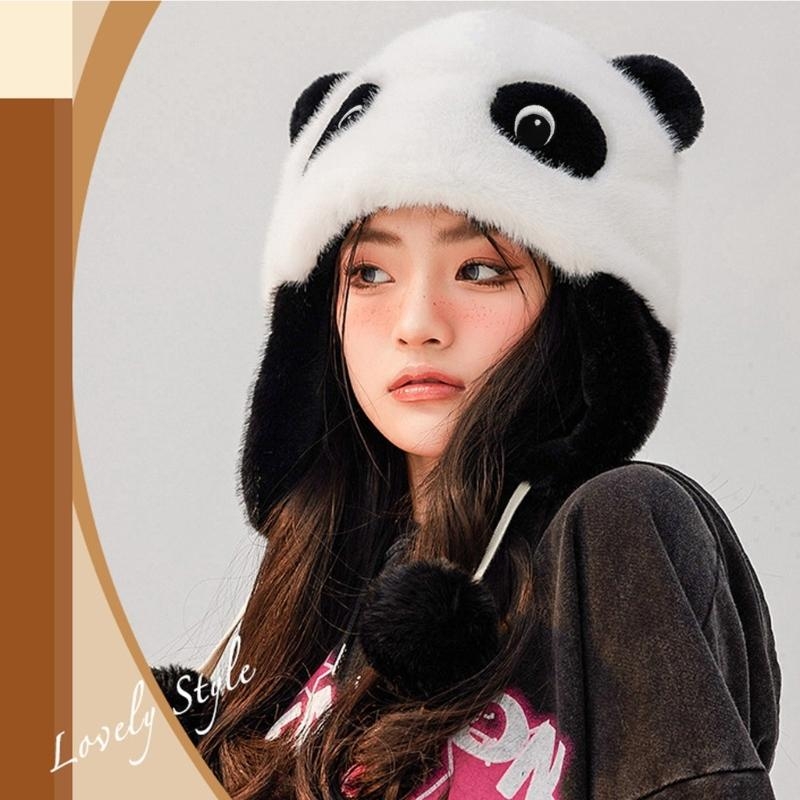 Trapper Hat Ear Flap - Шапка с ушками панды Шапка-ушанка с