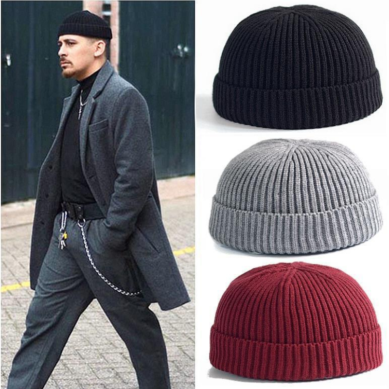 Beanie Cuffed Knit - Зимняя вязаная шапка, теплая спортивная шапка