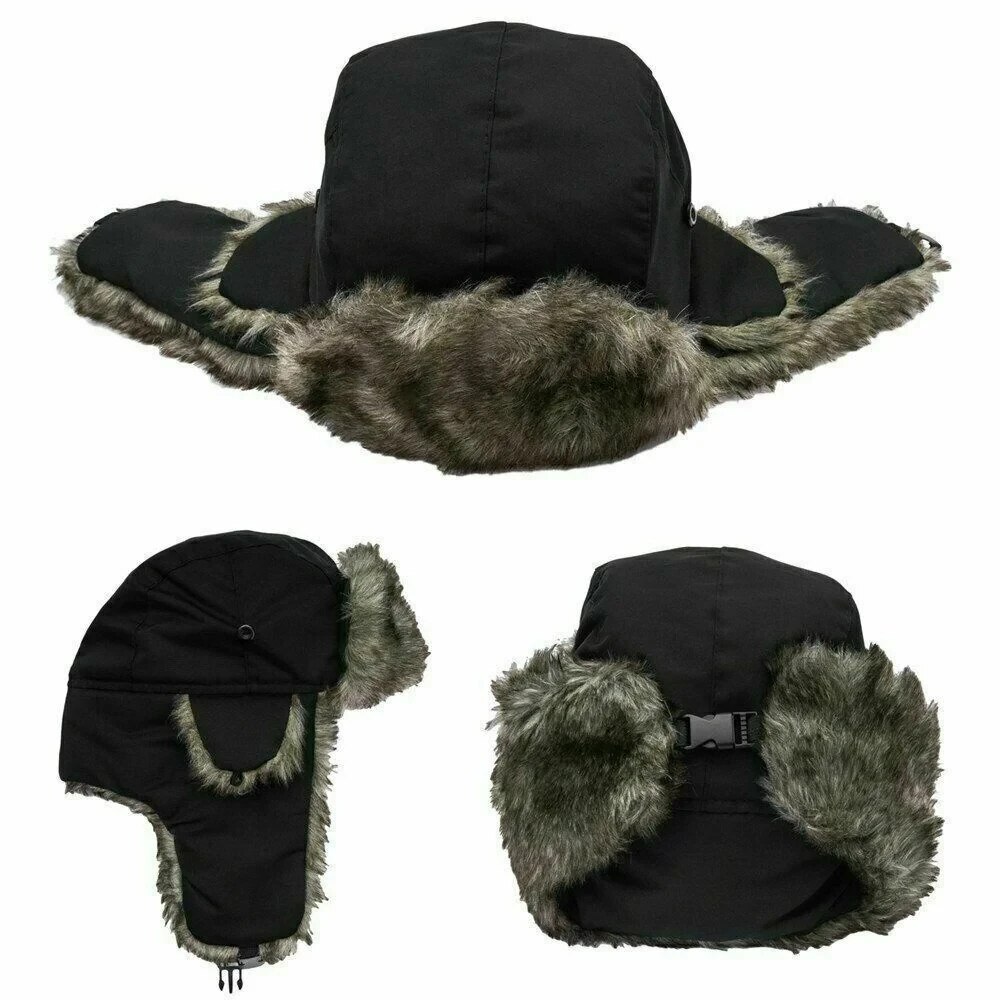 Trapper Hat Ear Flap - Мужская зимняя шапка-ушанка в стиле авиатора,