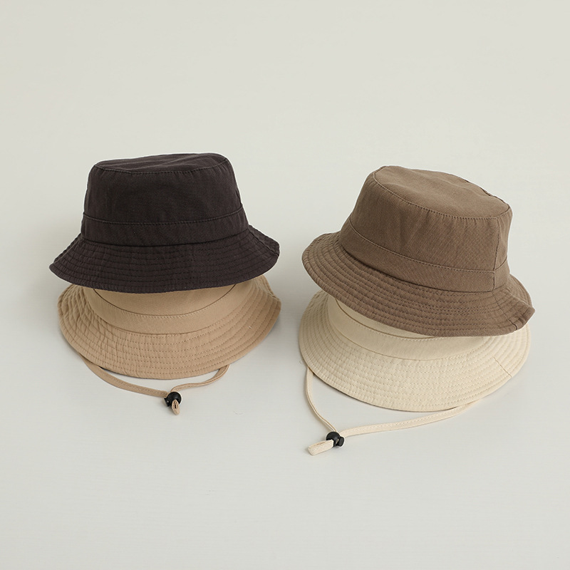Bucket Hat Cotton - Однотонная детская панама, модная детская кепка-рыбак