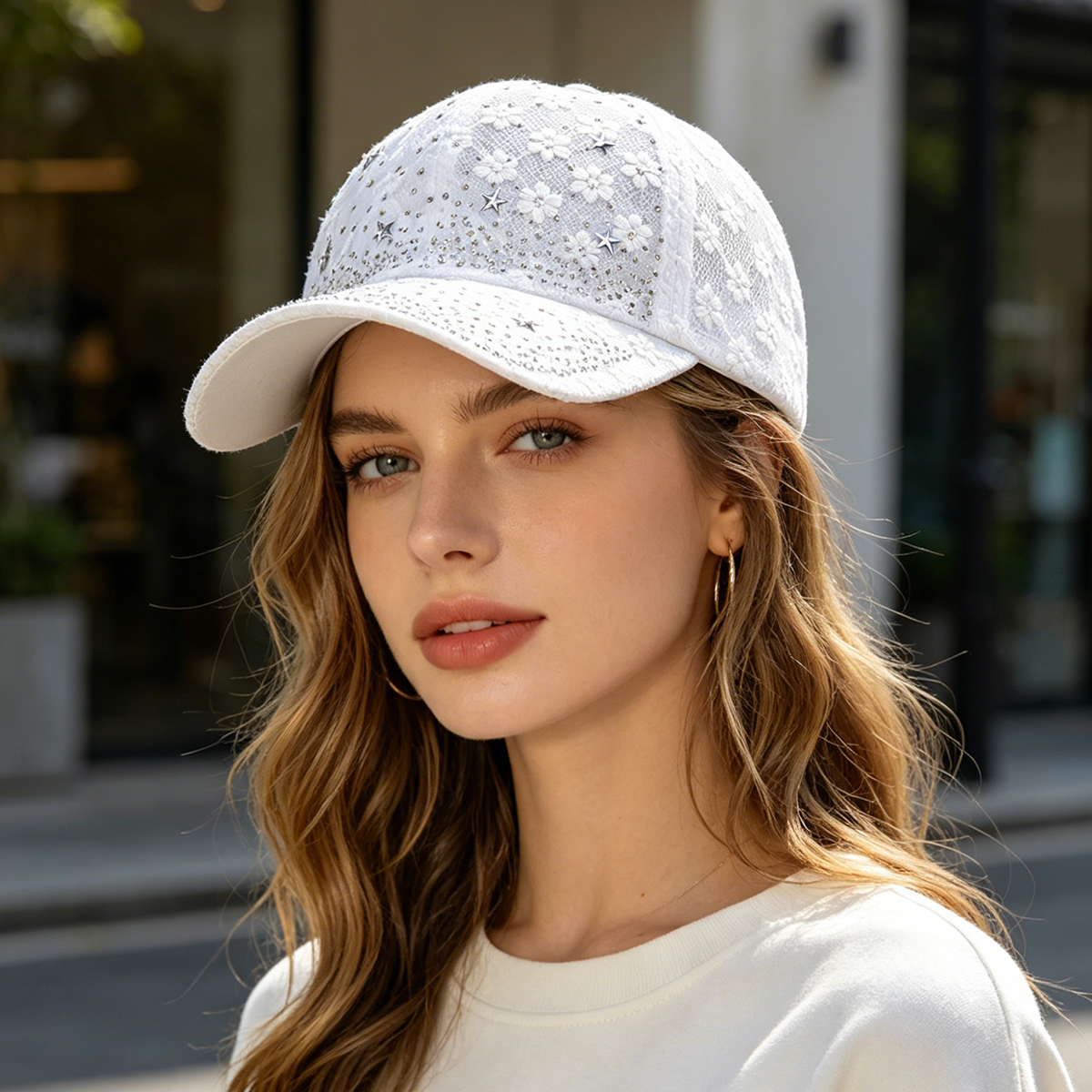 Блестящая кепка с кружевными ц – обзор и цена Baseball Cap Structured