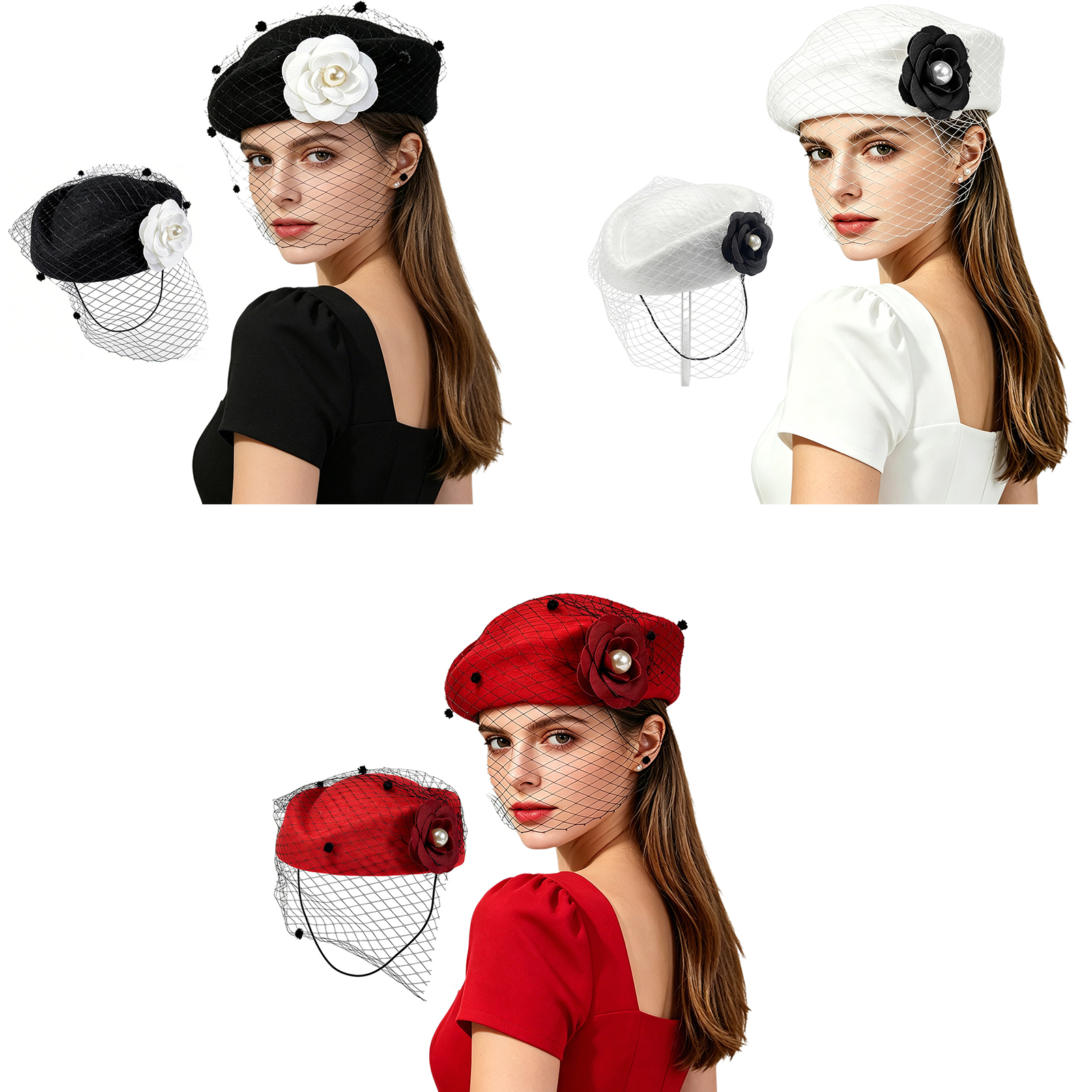 Винтажные свадебные шляпки с и – обзор и цена Beret French Wool
