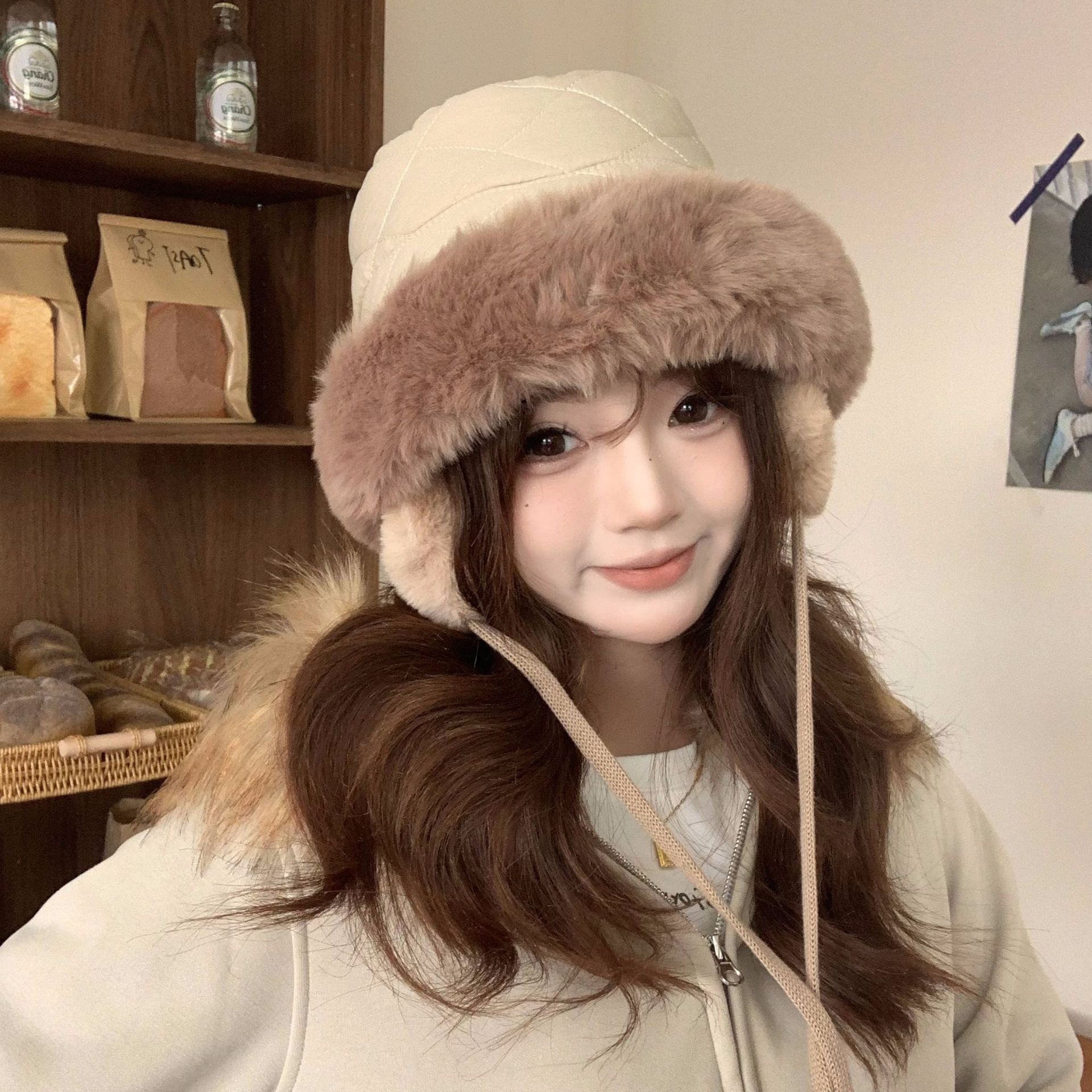 Женская зимняя стеганая панама – обзор и цена Trapper Hat Ear Flap