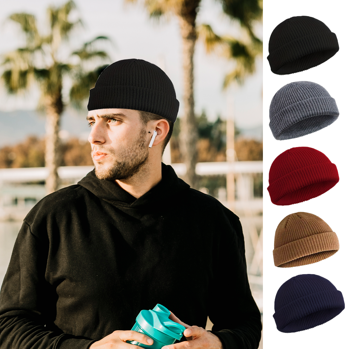 Зимняя вязаная шапка, теплая с – обзор и цена Beanie Cuffed Knit