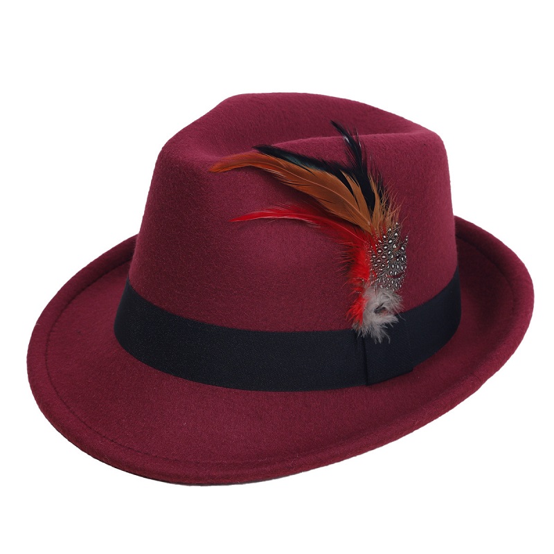 Популярный цилиндр с перьями в – обзор и цена Fedora Hat Wool