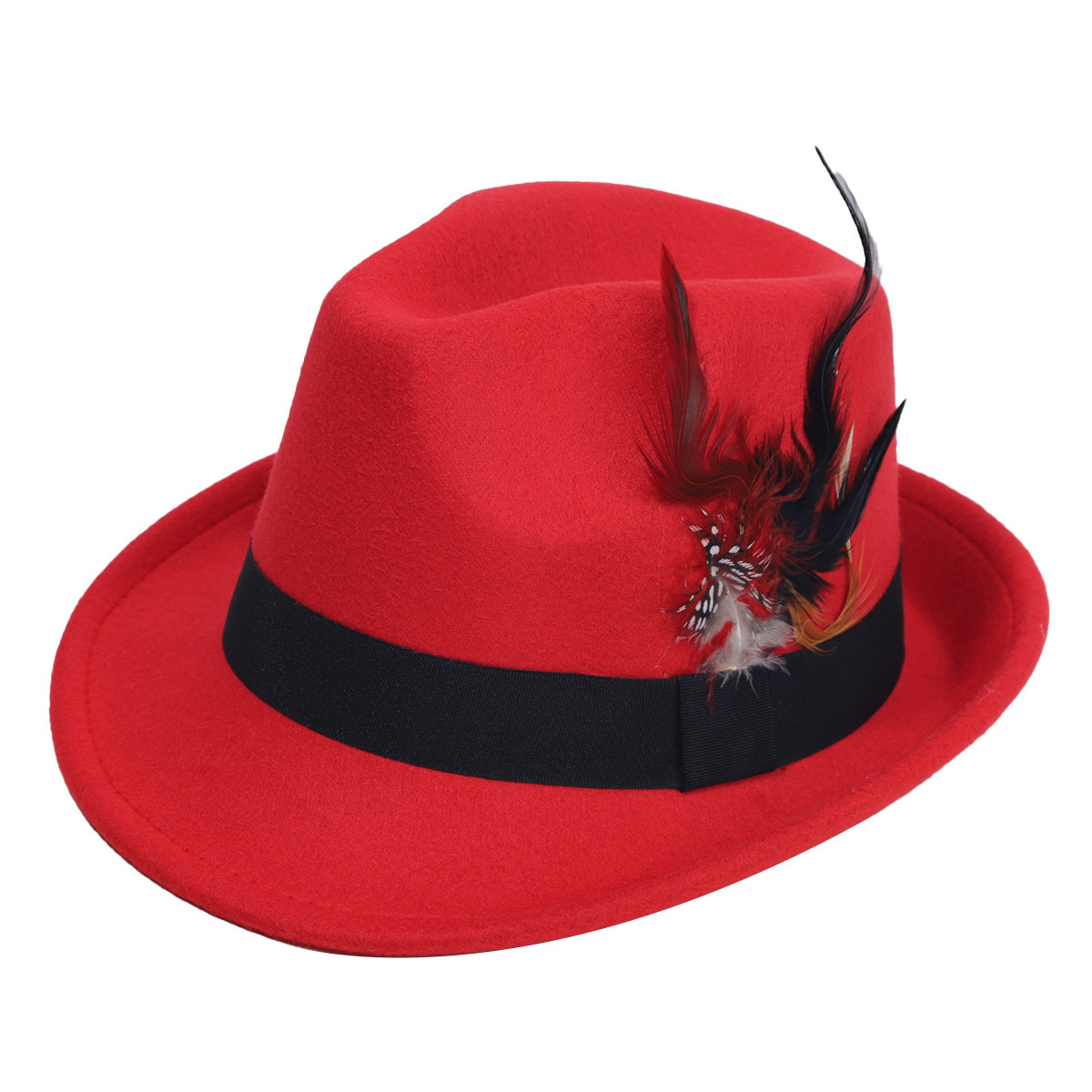 Популярный цилиндр с перьями в – обзор и цена Fedora Hat Wool